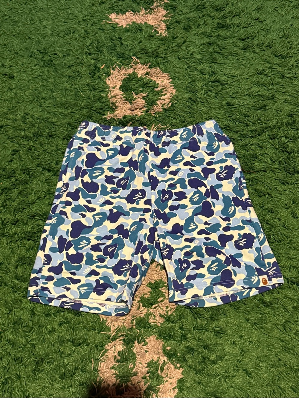 Bape Blue Multi Camo Athletic Shorts